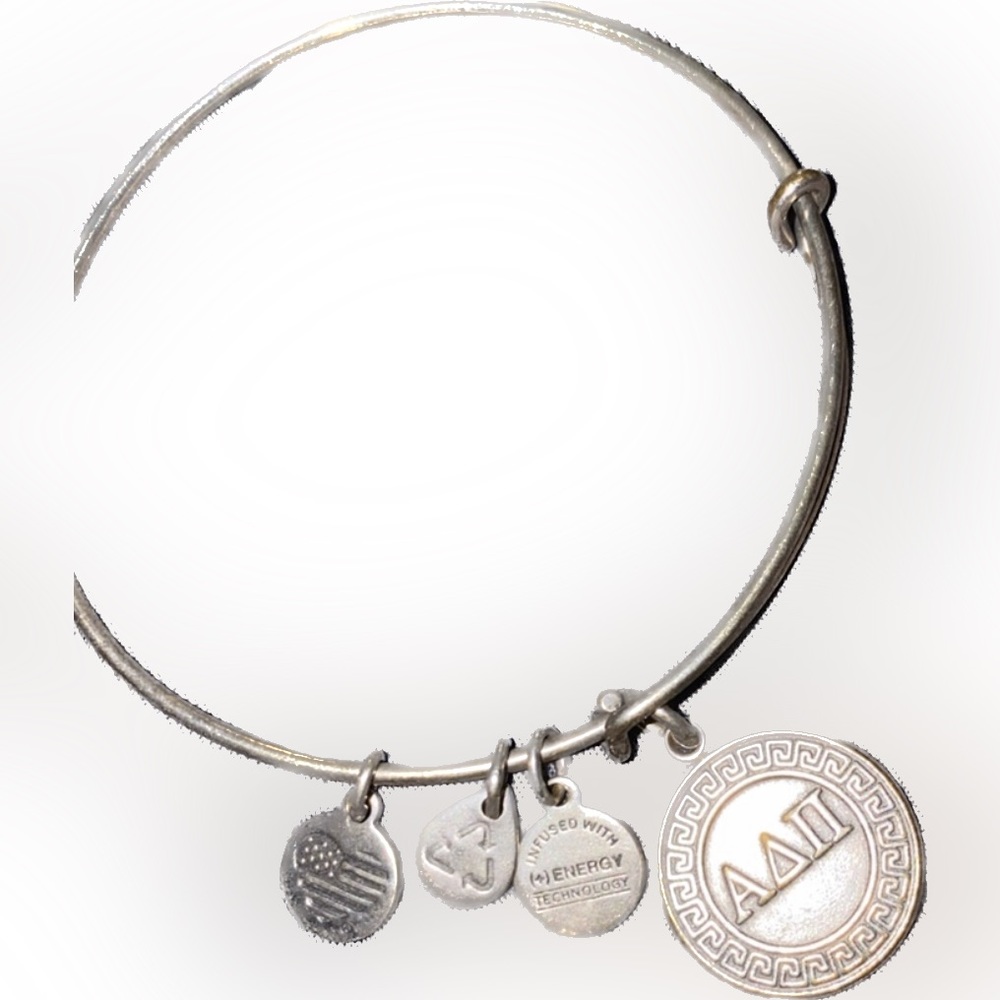 Alex and Ani Alpha Delta Pi Bracelet Rafaelian Silver Charm Bangle